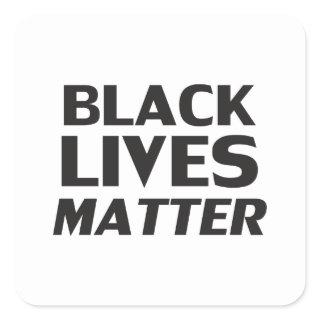 Black lives matter white black modern typography square sticker