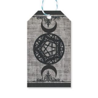 Black Magic Triple Moon Pentagram Vintage Wiccan Gift Tags