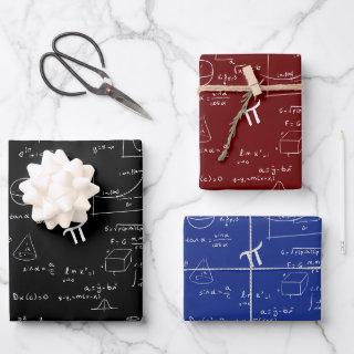 Black Maroon Blue Math Formulas Equations  Sheets
