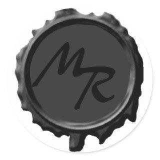 Black Monogram Seal Wedding Stickers