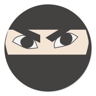 Black Ninja Classic Round Sticker