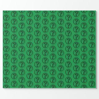 Black On Green Question Marks Pattern