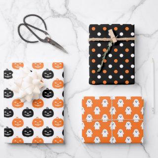 Black Orange Ghost Pumpkin Dots Halloween  Sheets