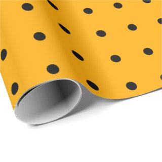 Black Orange Polka Dot Pattern Halloween Wrapping