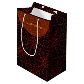 Black & Orange Spider Web Pattern Gift Bag