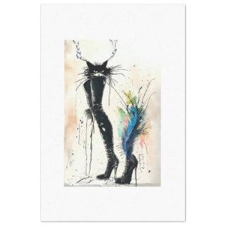 Black Persian Cat Fashion Statement Decoupage Tissue Paper