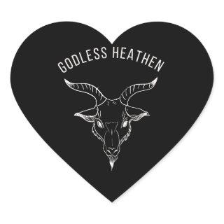 Black Phillip Godless Heathen  Heart Sticker