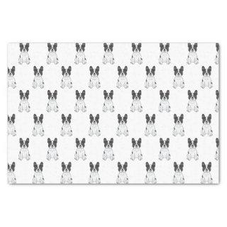 Black Piebald French Bulldog / Frenchie Pattern Tissue Paper