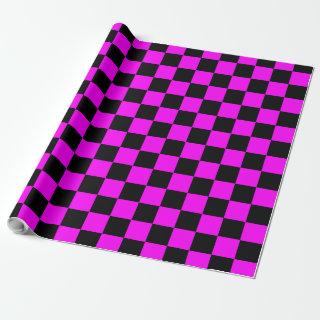 Black + Pink Check Checkered Checkerboard Pattern
