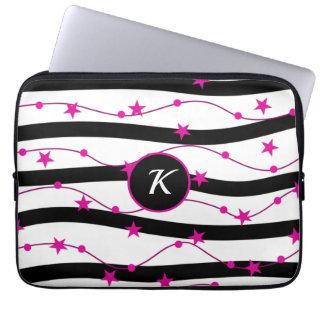 Black pink pattern laptop sleeve