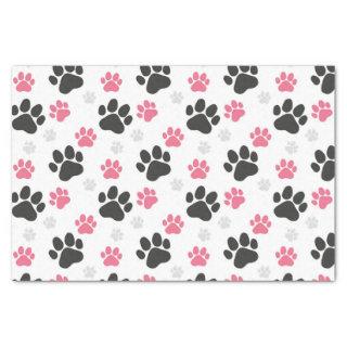 Black Pink Paw Print Dog Owner Puppy Lover Pets Tissue Paper