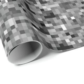 Black Pixel Mosaic Gift Wrap
