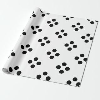 Black Polka Dots Large Geometric Pattern White Wra