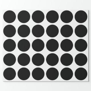 Black Polka Dots Large Geometric Pattern White