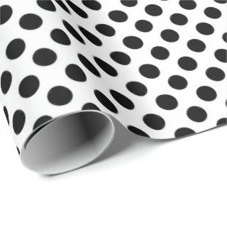 black polka dots on white