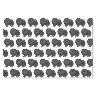Black Pomeranian Cute Cartoon Dog Pattern Tissue Paper