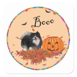 Black Pomeranian Halloween Square Sticker
