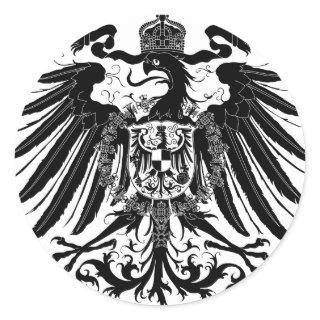 Black Prussian Eagle Classic Round Sticker