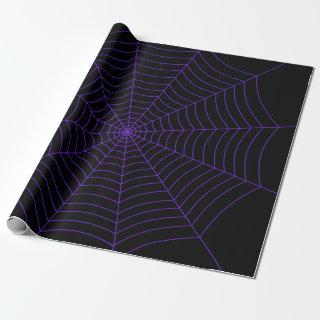 Black purple spider web Halloween pattern