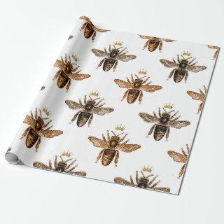 Black Queen Bees on White