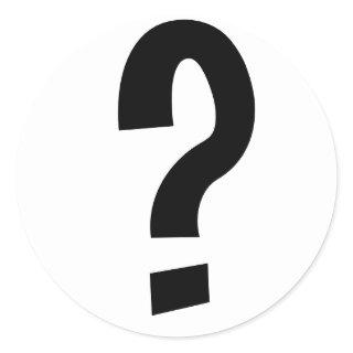 Black Question Mark Classic Round Sticker