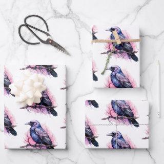 Black Raven on a Branch Pattern  Sheets