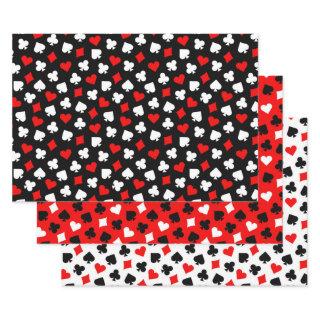 Black Red and White Casino Card Suits  Sheets