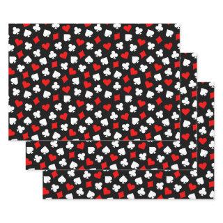 Black Red and White Casino Card Suits  Sheets