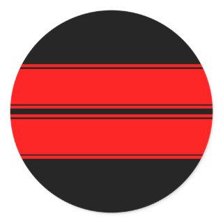 Black Red Dual Race Stripes Sticker
