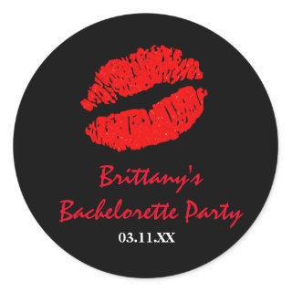 Black & Red Lips Kiss Party Favor Sticker