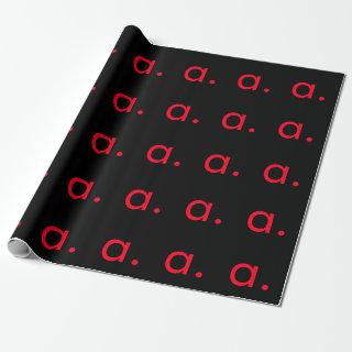 Black Red Monogram Initial Letter Modern Plain
