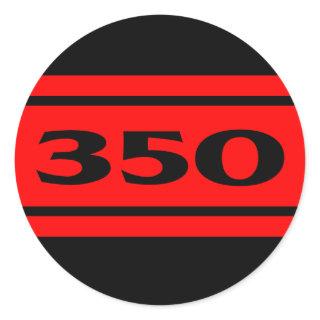 Black Red Race Stripes 350 Sticker