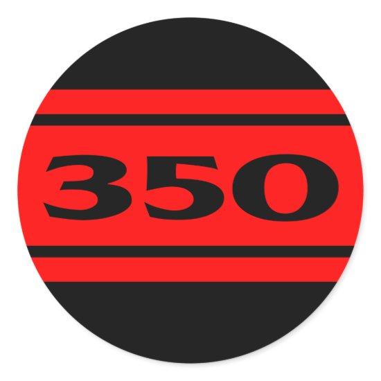 Black Red Race Stripes 350 Sticker