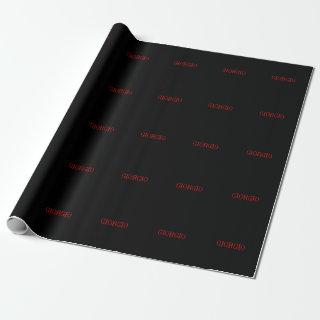 Black Red Your Name Minimalist Personal Modern