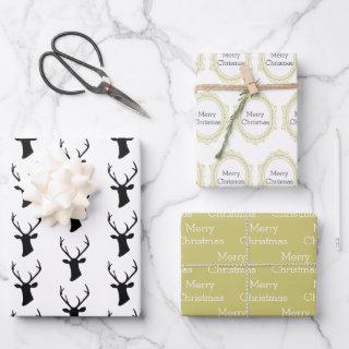 Black Reindeer Head with Gold Ornate Frame  Sheets