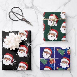 black Santa and Christmas Tree gift  Sheets