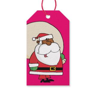 Black Santa Toy Sack Paper Gift Tag