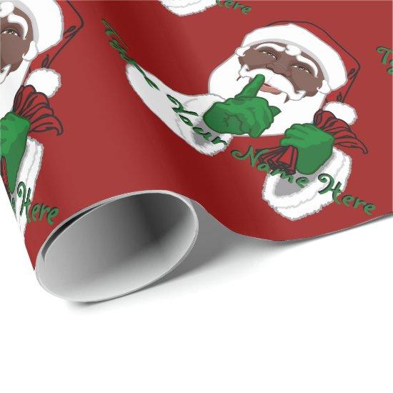 Black Santa  Custom Christmas Paper