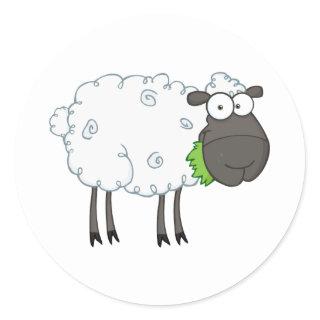 Black Sheep Cartoon Character Classic Round Sticker
