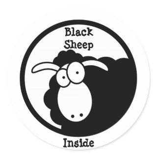 Black Sheep Inside Classic Round Sticker