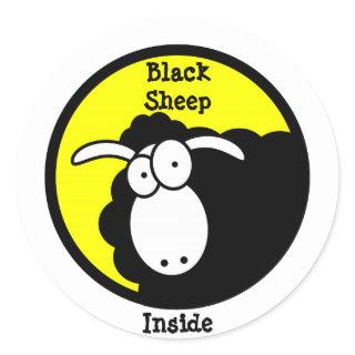 Black Sheep Inside Classic Round Sticker