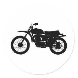 Black silhouette of bike - Choose background color Classic Round Sticker