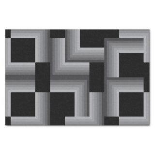 Black, silver ,cool, unique, trendy square shapes tissue paper