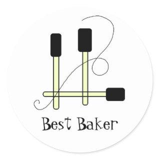 Black Spatulas Classic Round Sticker