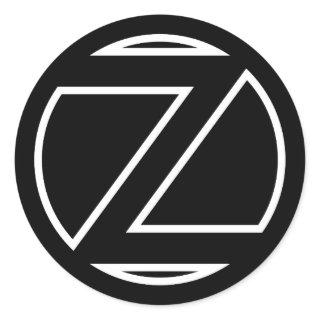 Black Sticker Circle Letter Z