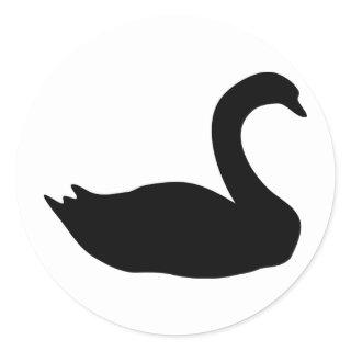 black swan icon classic round sticker