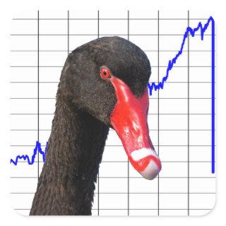 Black Swan Market Crash Square Sticker