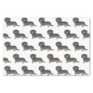Black & Tan Long Hair Dachshund Cute Dog Pattern Tissue Paper