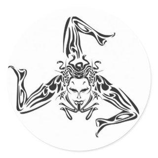 Black Trinacria on a white background Classic Round Sticker