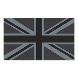 Black Union Jack British Flag Decor Rectangular Sticker